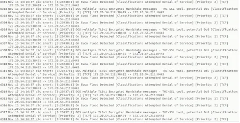 Fig 10: Detection of TCP SYN flood & SSL DDoS attack from internal network.