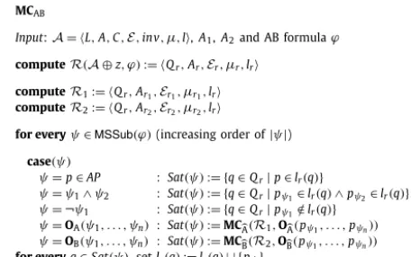 Fig. 2. Generic model checking algorithm for the combination of modal, temporal, probabilistic and real-time logics.