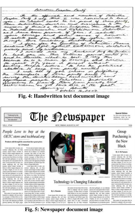 Fig. 4: Handwritten text document image 