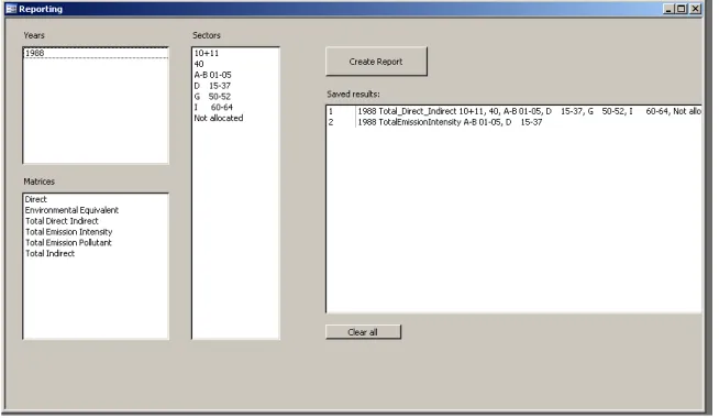 Figure 2. Reporting form of the database. 