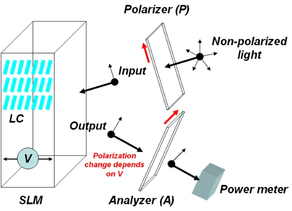 Fig.2.4.5: How an SLM works – modulation to the phase/intensity of the light 