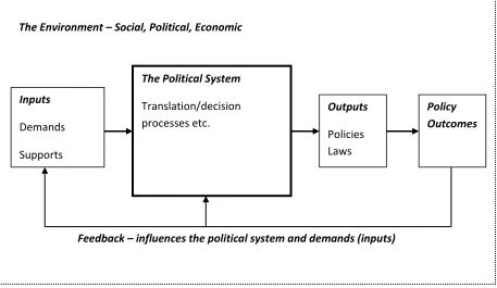 Figure 4.1: the Policy Process as a System of Inputs and Outputs 