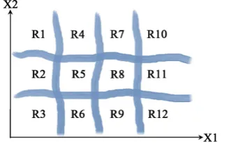 Figure 1. Typical arbitrarily-shaped fuzzy rule partitions. 