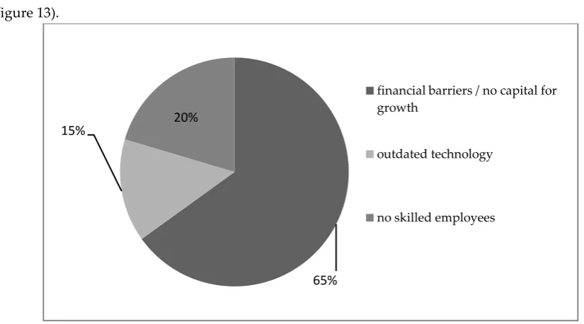 Figure 13. Structure of researched enterprises by barriers to growth. Source: own study based on 