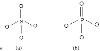 Figure 1: Silicate (a) and phosphate (b) tetrahedra. 