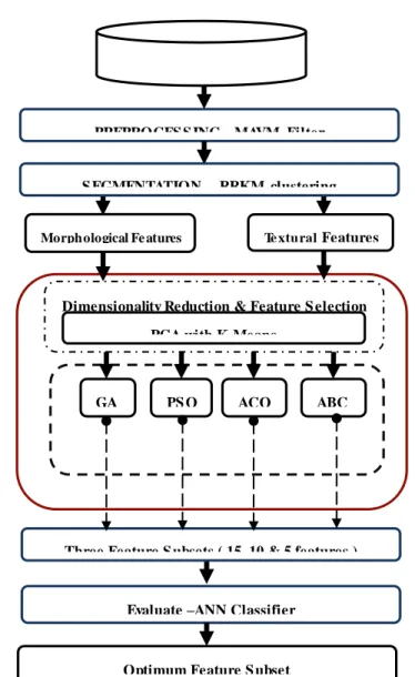 Figure 1. Feature Selection phases of CAD system for Breast Ultrasound image 