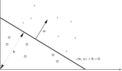 Figure 1: The input space and hyperplane