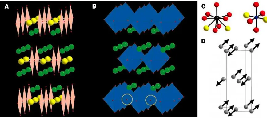 Figure 3: (A) The crystal structure of 1sphere) sites inSr/La-O(2) 2.5902(3) to 90structure ofion arrangements around the Co cations are illustrated by squares and octahedra in (A) and (B) respectively