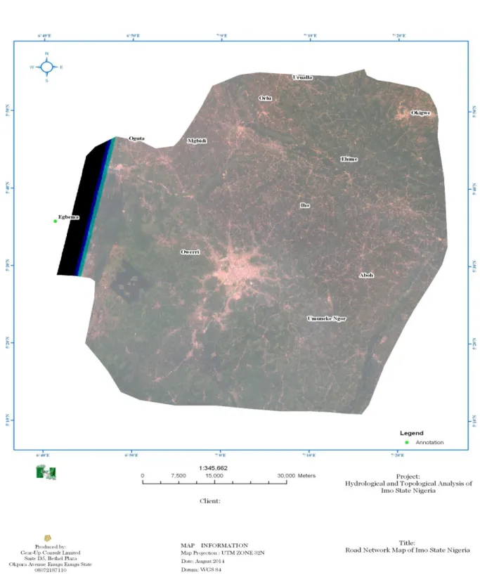 Fig. 2. Satellite imagery of Imo State 