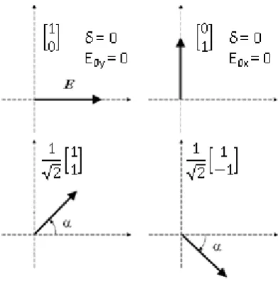 Figure 3.2: The common linear polarisation states. 