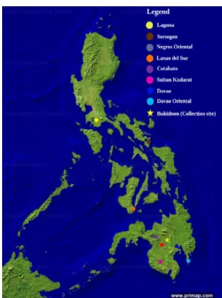Figure 1.  Map of the Philippines including the distri- distri-butions  and  collection  site  of  H