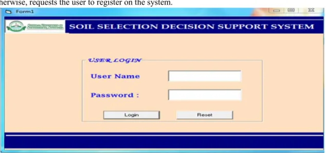 Figure 5 shows a screenshot of the “user login interface” for the system. The user will log into the  system  by  providing  login  details  which  include  a  username  and  password
