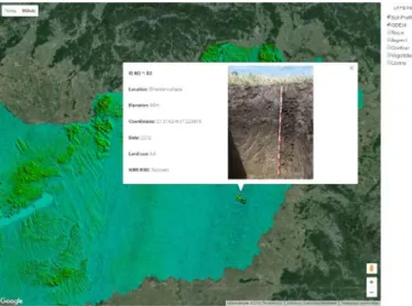 Figure 5. A geovisualized soil profile with GDEM from the beta version 