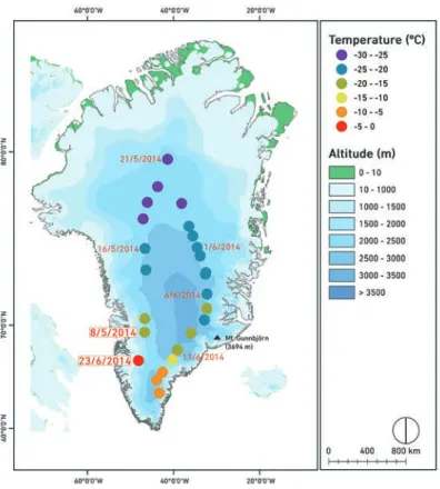 Figure 5. Average snow temperature of snowpack at 1 meter depth.