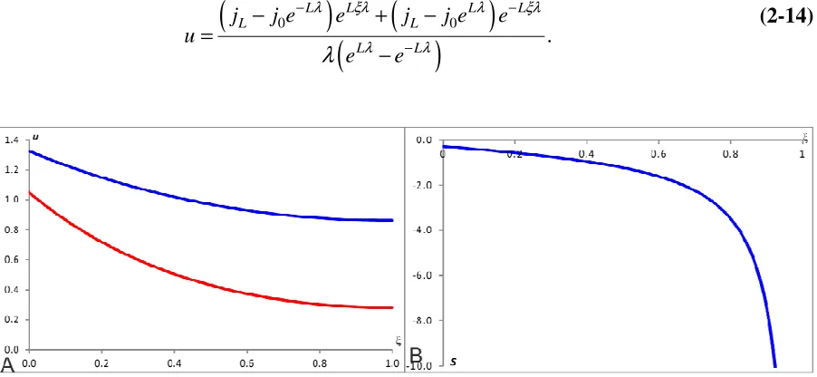 Figure 2-9: Plots of profiles for L=1 and L=2, and the scaling factor for L=1. start with the same concentration
