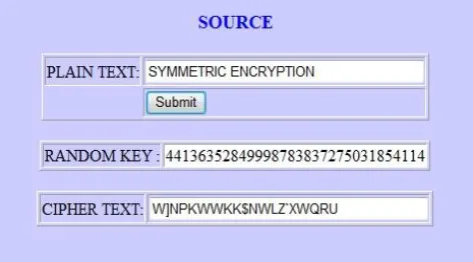Fig 12: Screenshot of decryption process done at the destination end by using the second random secret key