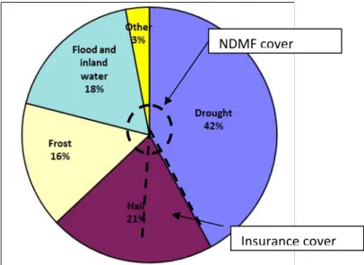 Figure 1. The differences in coverage between the Market Insurance and the National Damage  Mitigation System in Hungary Source: MABISZ, VM 