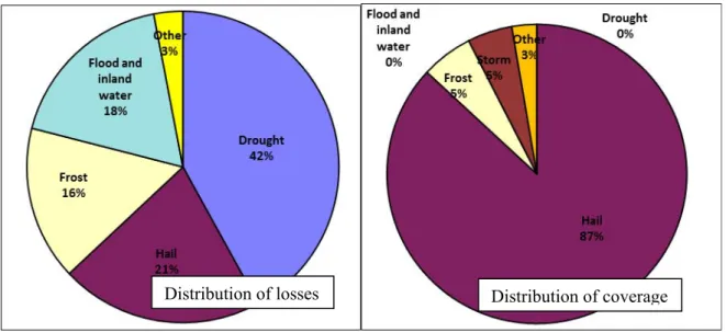 Figure 2. Distribution of losses and coverage of risks by insurance companies in Hungary Source:  MABISZ, MVH 