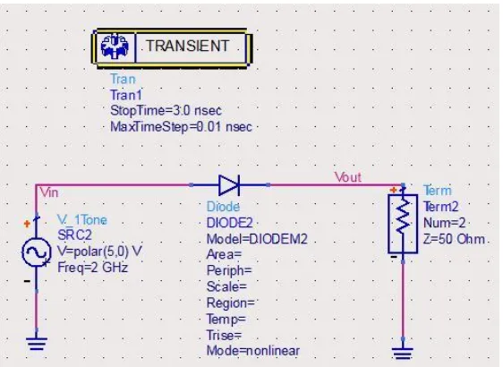 Fig. 3.16: The circuit of ideal diode 