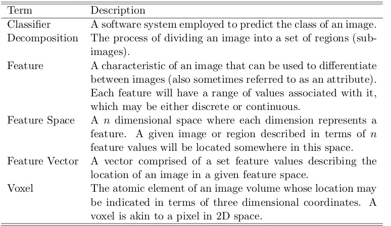 Table 2.1: Terminology used throughout this thesis