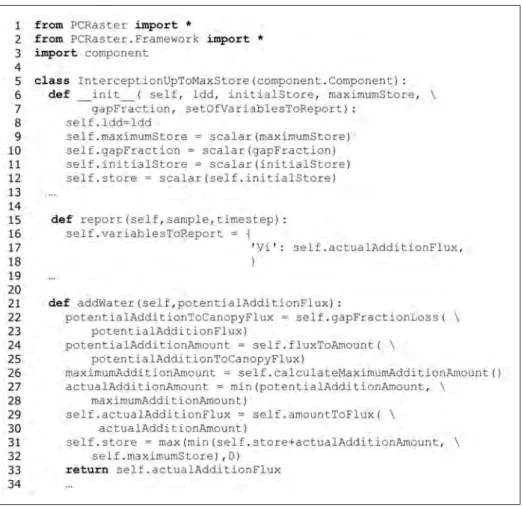 Table 4 gives a simplified version of the script for the interception component. The class  InterceptionUpToMaxStore is instantiate in line 6