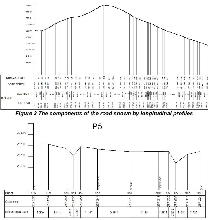 Figure 3 The components of the road shown by longitudinal profiles 