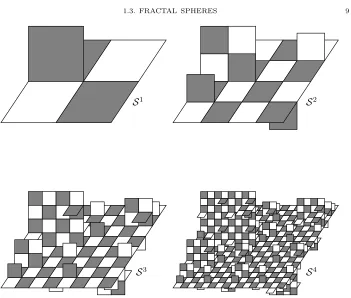 Figure 1.3. Polyhedral surfaces obtained from the replacement rule.