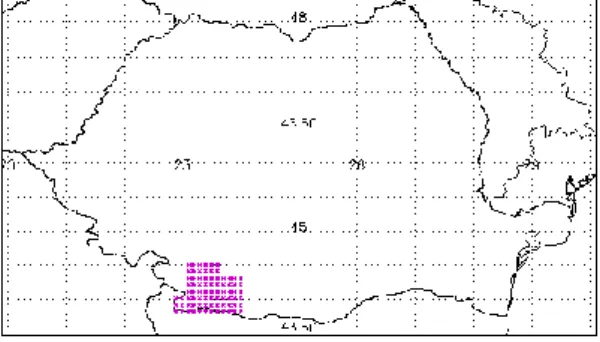 Figure 1. Selected grid points from ROCADA dataset covering the area of Dolj county.         3