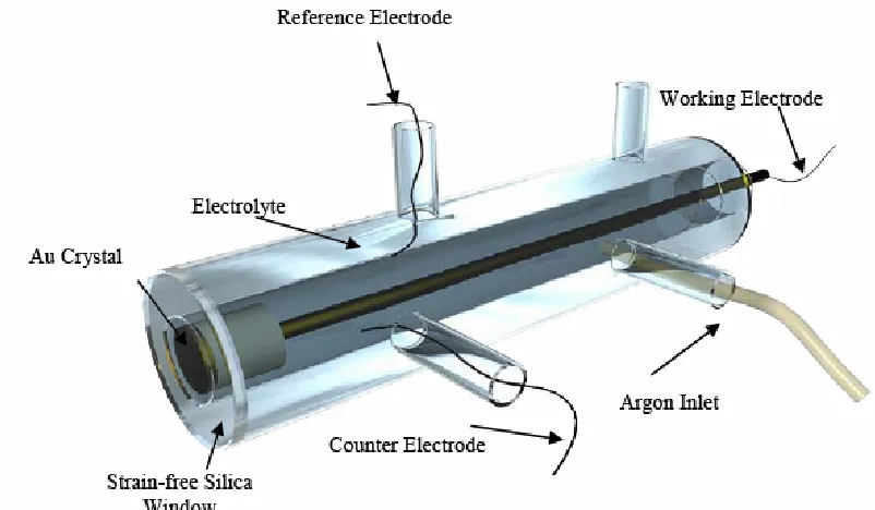 Figure 2.11: Schematic of the electrochemical cell used in all potential controlled experiments