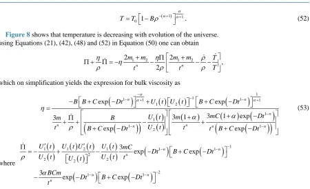Figure 9 shows that bulk viscosity coefficient decreasing with evolution of universe. 