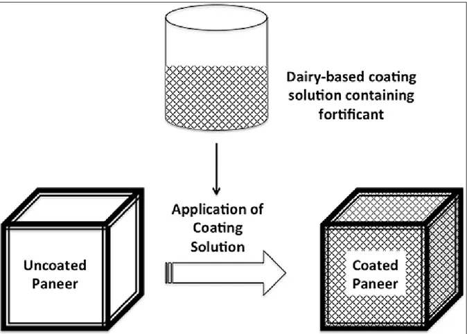Fig. 1: An Illustration of Use of Edible Coatings Containing Fortificant for Paneer. 