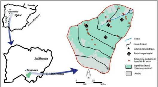 Figura 1. Localización de la Cuenca Experimental de Rinconada