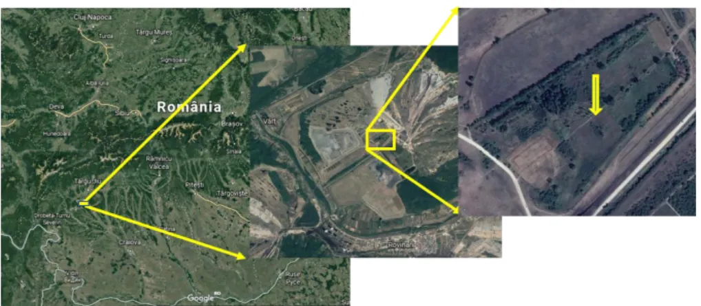 Figure  1 The location of the experimental trial in the Gorj county (Romania) 