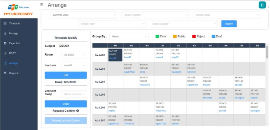 Figure 8: The webpage allows the decision-maker to customize the generated schedule. 