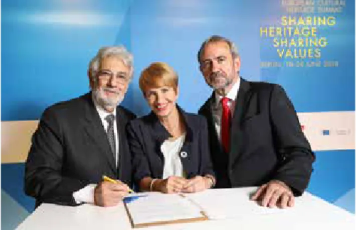 Fig. 1: Signature of the Berlin Call to Action by Presidents of  the 3 co-hosting organisations of the Summit