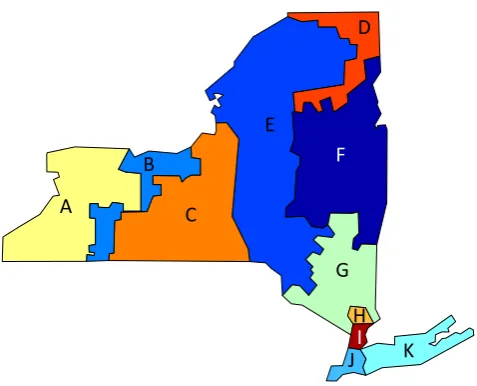 Figure 2. NYISO Electrical regions map 