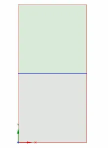 Figure 1: 2D Geometry developed in Spaceclaim 
