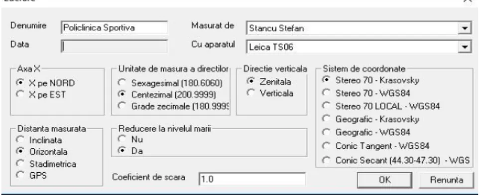 Figure 3. TopoSys 5.0 program setting  