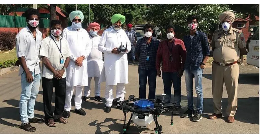 Figure 10. Corona Killer Drones Disinfecting at Chandigarh 