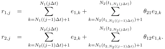Table 8 presents simulated averages of the lag-1 autocorrelations of returns of Asset 1, Asset 2 and