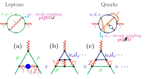 Figure 1. Past and future g − 2 experiments testing various contributions. As New Physics ? we display thedeviation (aexpµ− athe )/aexpµ 