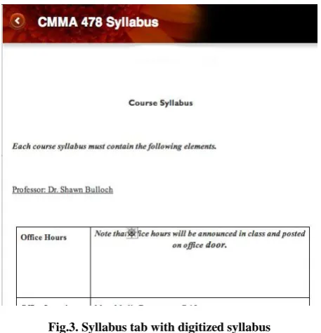 Fig.3. Syllabus tab with digitized syllabus 