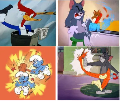 Figure 14. Shots from different TV series exposing violence. 