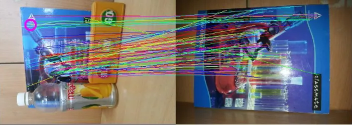 Figure 6. The register in the input image is been matched with the register in the database image and it is been recognized using SURF