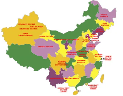 Figure 10. Main distribution map of oil and gas field in China. 
