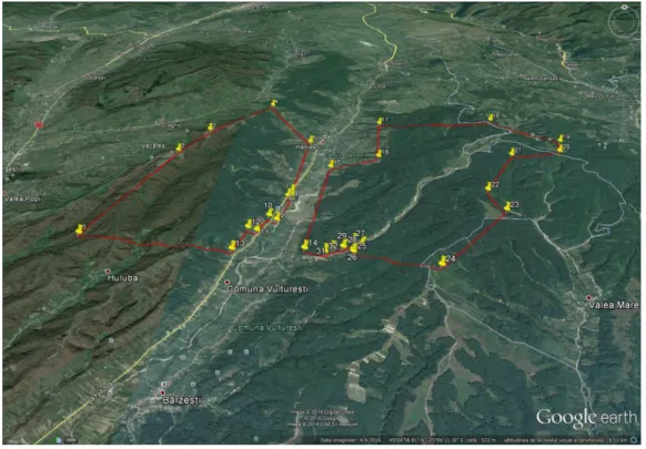 Figure 2 - Import  the *.kml file in Google Earth with the test area 
