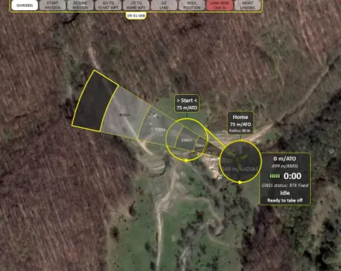 Figure 3 – Selecting the take-off and landing corridor of the drones 