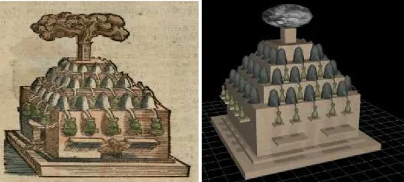 Fig. 4: Sample illustration from Lonicer’s book (left) and corresponding 3D model (right) 