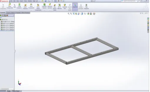 Fig. 1. Welded frame within the seed drill used for directly sowing straw cereals 