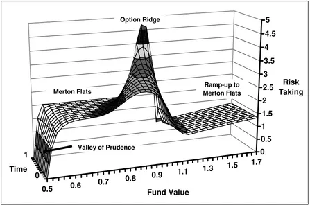 Figure 1.  Optimal Risky Investment Proportion in One-Period Reference Case 